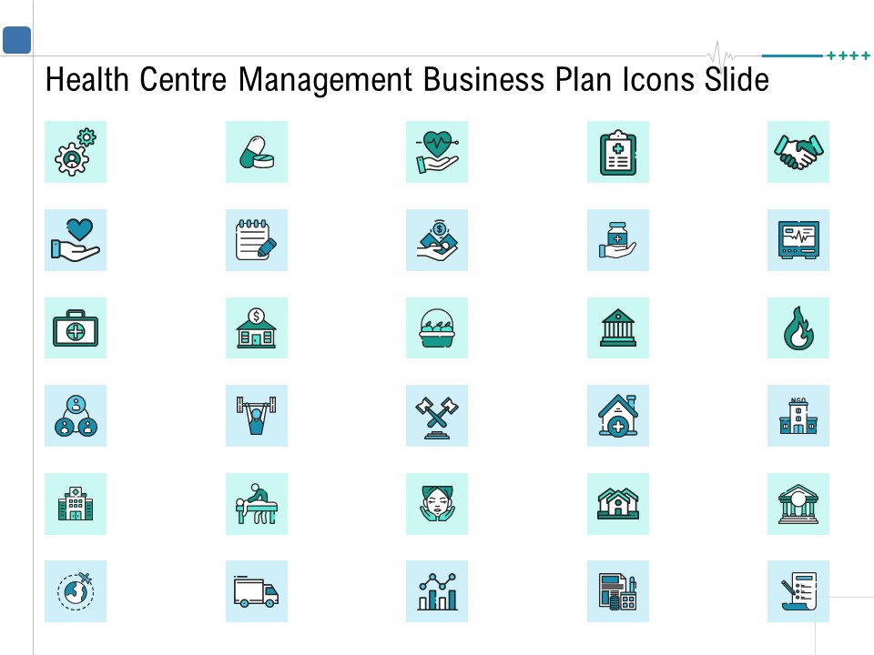 Health Centre Management Business Plan Icons Slide Themes PDF