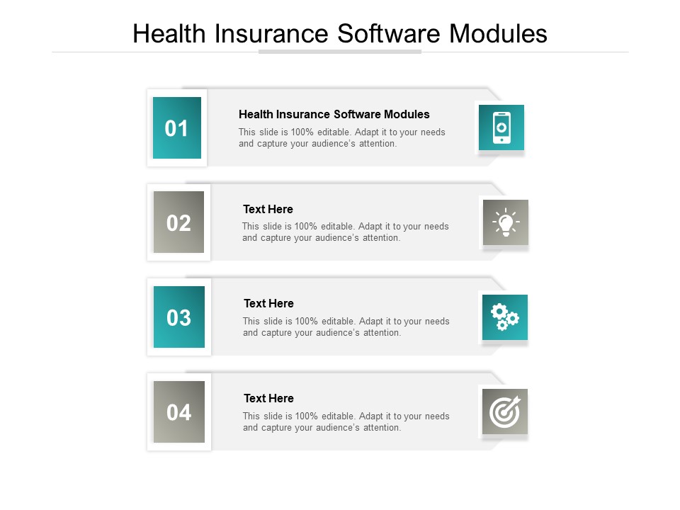 Health Insurance Software Modules Ppt PowerPoint Presentation Summary Master Slide Cpb Pdf