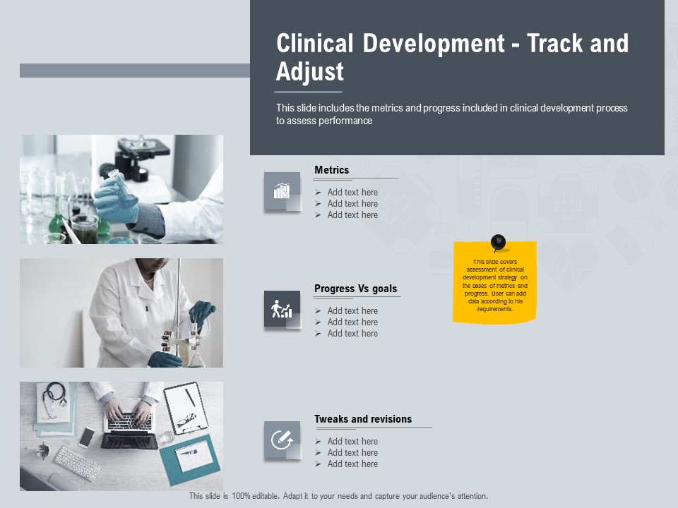 Healthcare Merchandising Clinical Development Track And Adjust Summary PDF