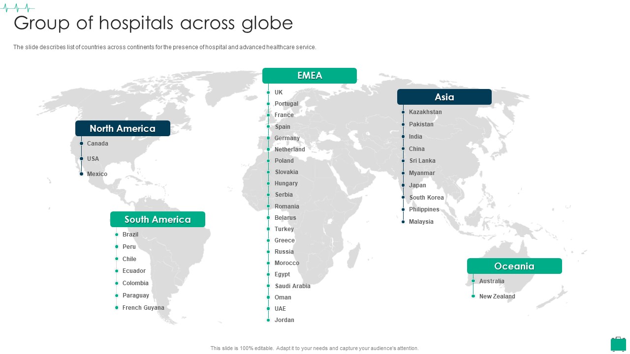 Healthcare Services Company Profile Group Of Hospitals Across Globe Template PDF