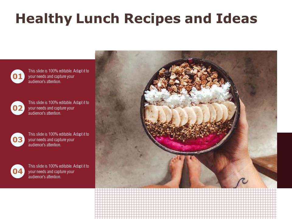 Healthy Lunch Recipes And Ideas Ppt PowerPoint Presentation File Formats PDF