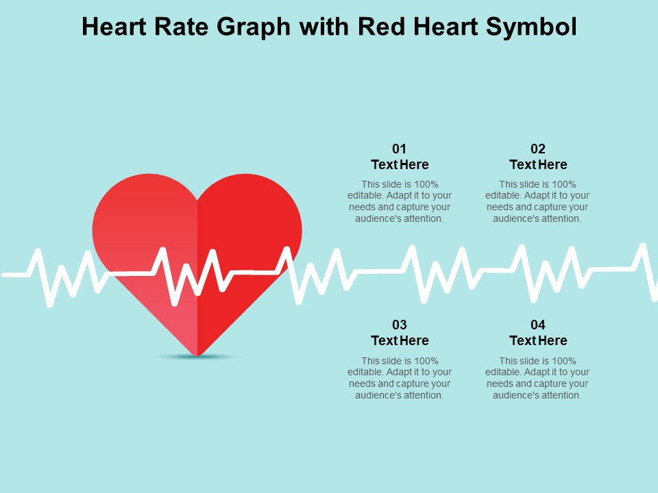 Heart Rate Graph With Red Heart Symbol Ppt PowerPoint Presentation Styles Themes