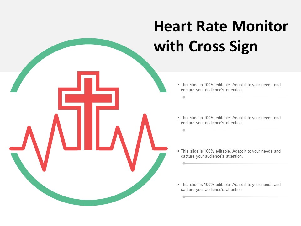 Heart Rate Monitor With Cross Sign Ppt PowerPoint Presentation Visual Aids Pictures