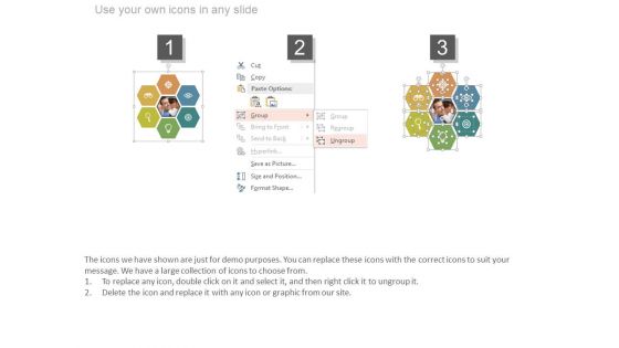 Hexagonal Business Vision Infographic Chart Powerpoint Slides