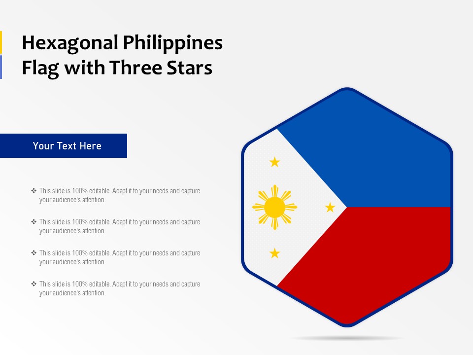Hexagonal Philippines Flag With Three Stars Ppt PowerPoint Presentation Show Graphics PDF