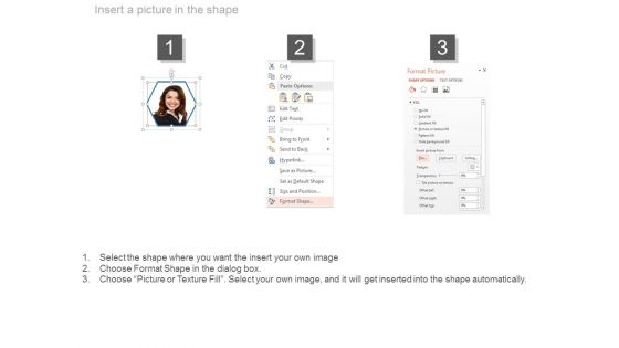 Hexagons Infographics With Team Leader Powerpoint Slides