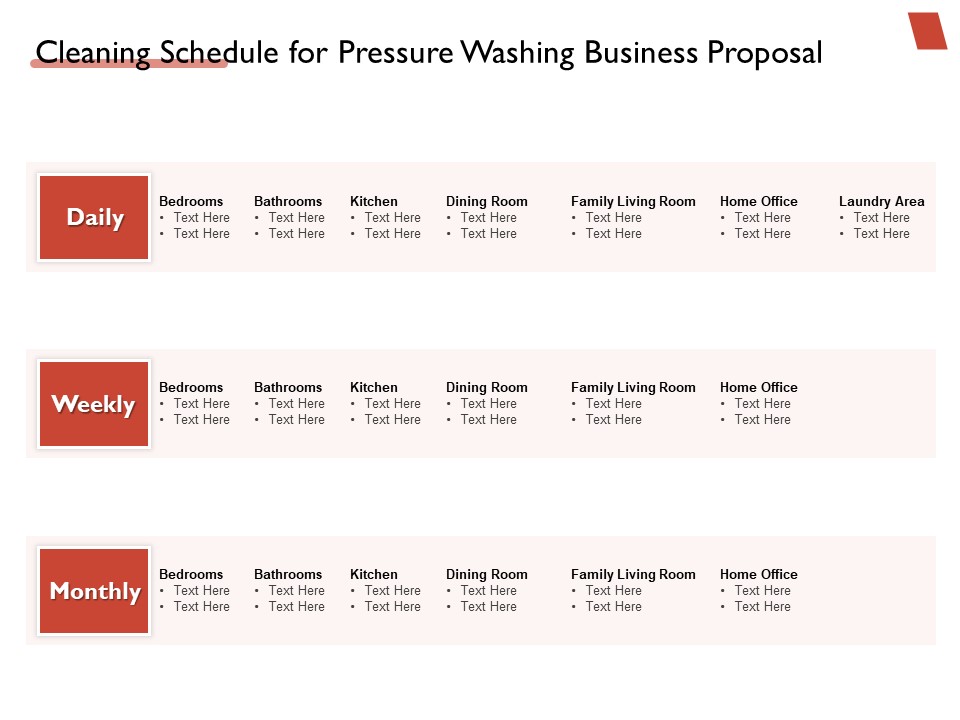 High Power Cleansing Work Cleaning Schedule For Pressure Washing Business Proposal Diagrams PDF