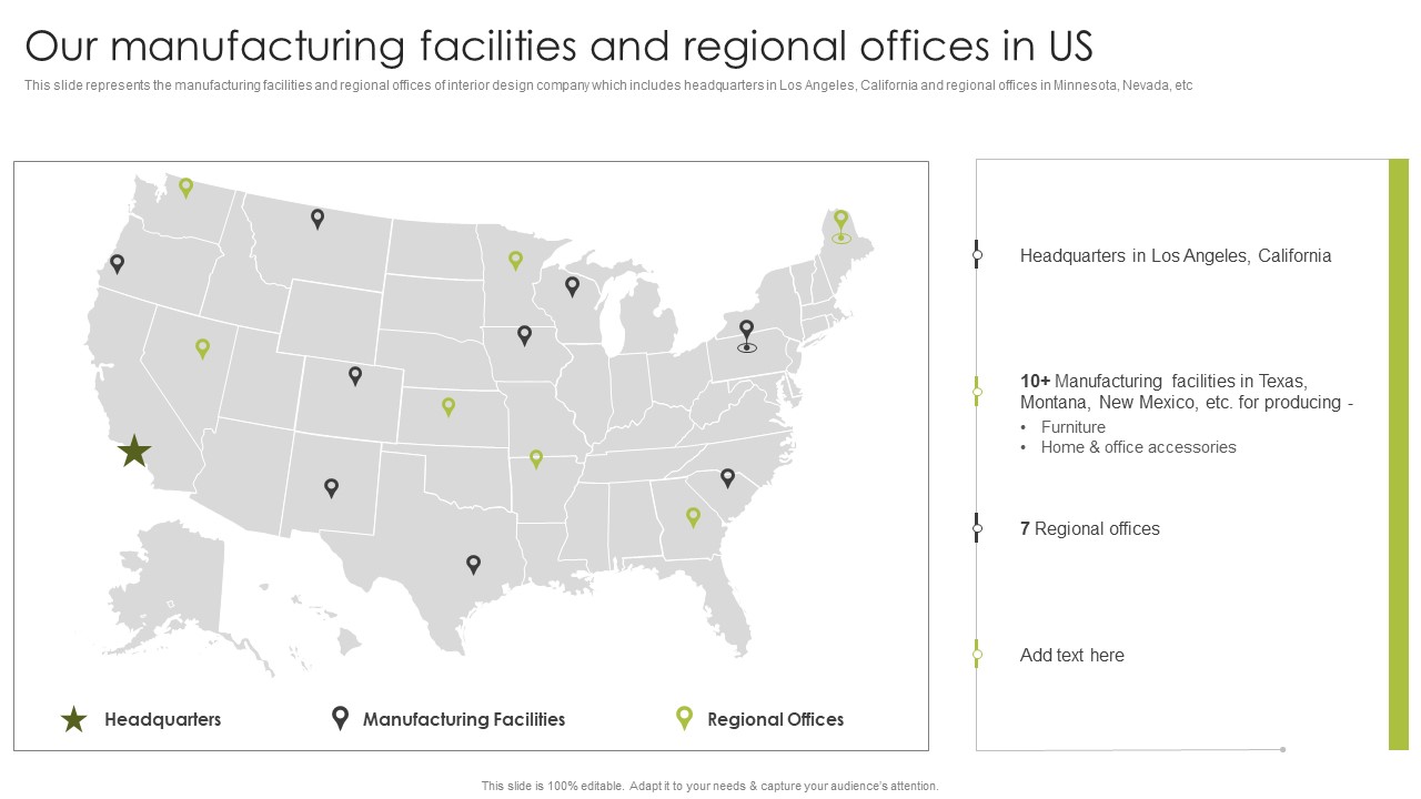 Home Interior Styling Services Company Profile Our Manufacturing Facilities And Regional Offices In US Rules PDF