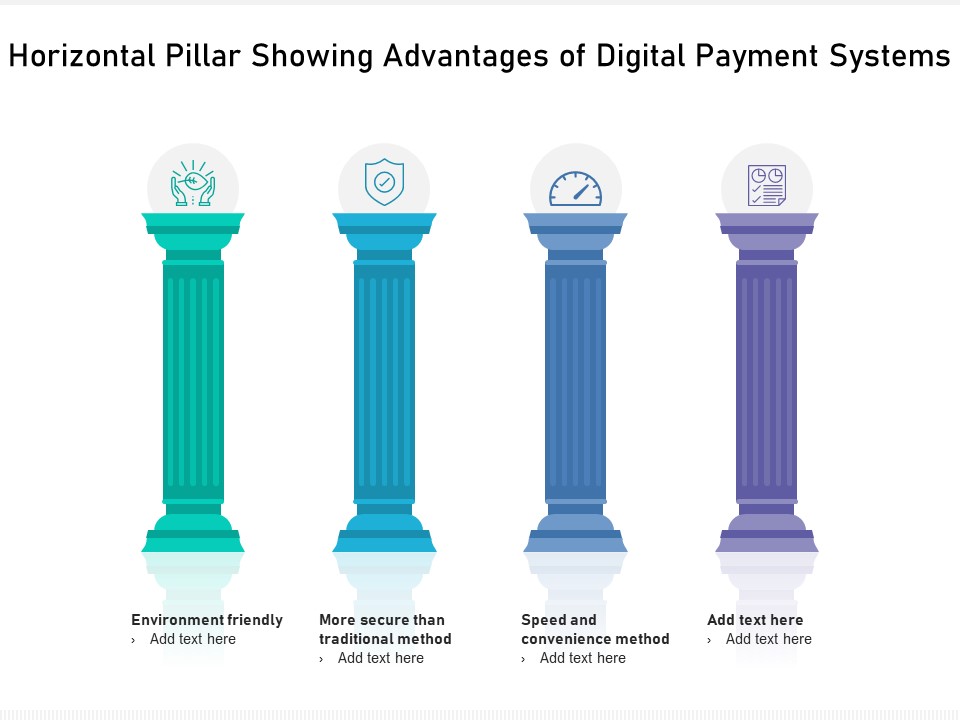 Horizontal Pillar Showing Advantages Of Digital Payment Systems Ppt PowerPoint Presentation Gallery Ideas PDF