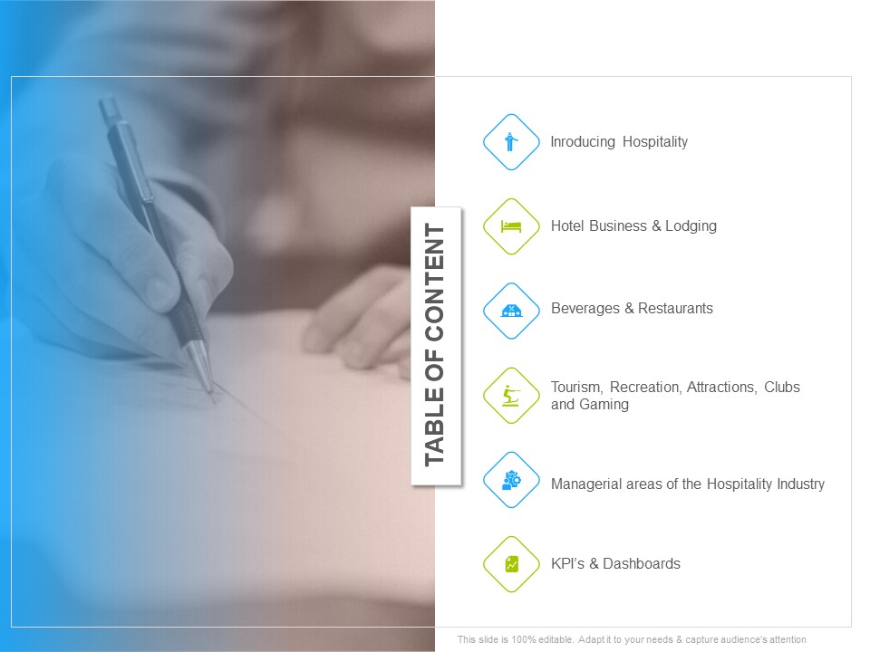Hotel And Tourism Planning Table Of Content Mockup PDF