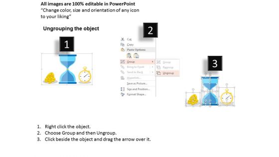 Hourglass With Coins And Stop Watch Powerpoint Template