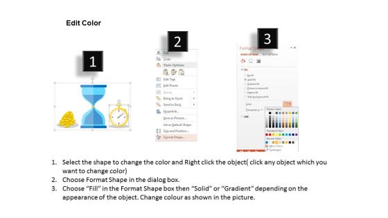 Hourglass With Coins And Stop Watch Powerpoint Template