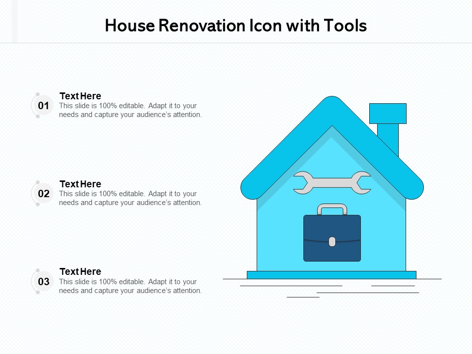 House Renovation Icon With Tools Ppt PowerPoint Presentation Gallery Summary PDF
