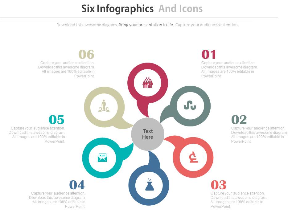 Hub And Spokes Diagram For Business Agenda Powerpoint Slides