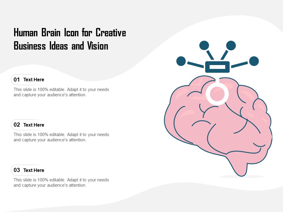 Human Brain Icon For Creative Business Ideas And Vision Ppt PowerPoint Presentation Styles Portfolio PDF