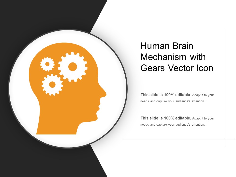Human Brain Mechanism With Gears Vector Icon Ppt PowerPoint Presentation Gallery Shapes PDF
