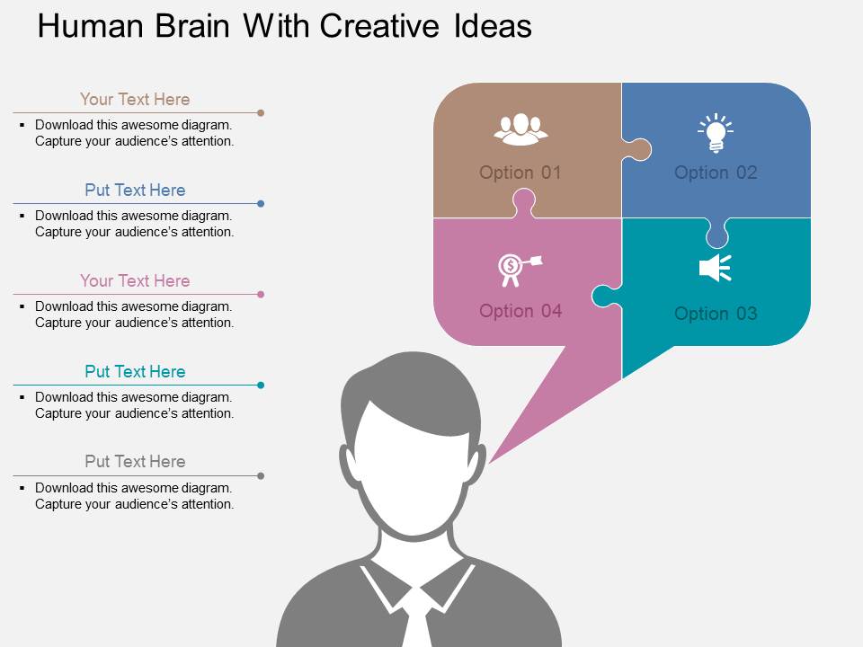 Human Brain With Creative Ideas Powerpoint Templates