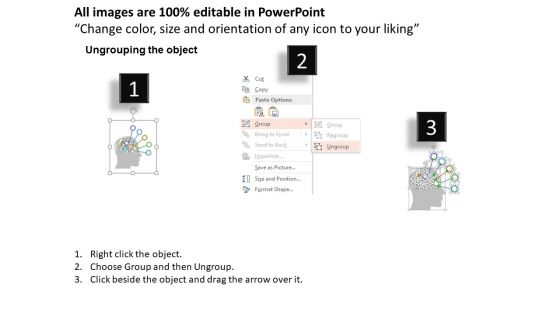 Human Brain With Gears And Text Tags Powerpoint Templates