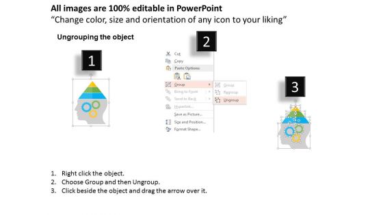 Human Brain With Pyramid And Gears Powerpoint Templates