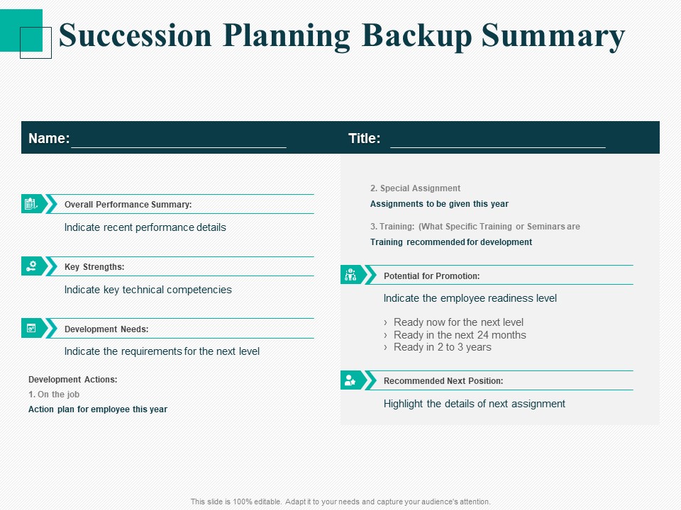 Human Capital Management Procedure Succession Planning Backup Summary Pictures PDF