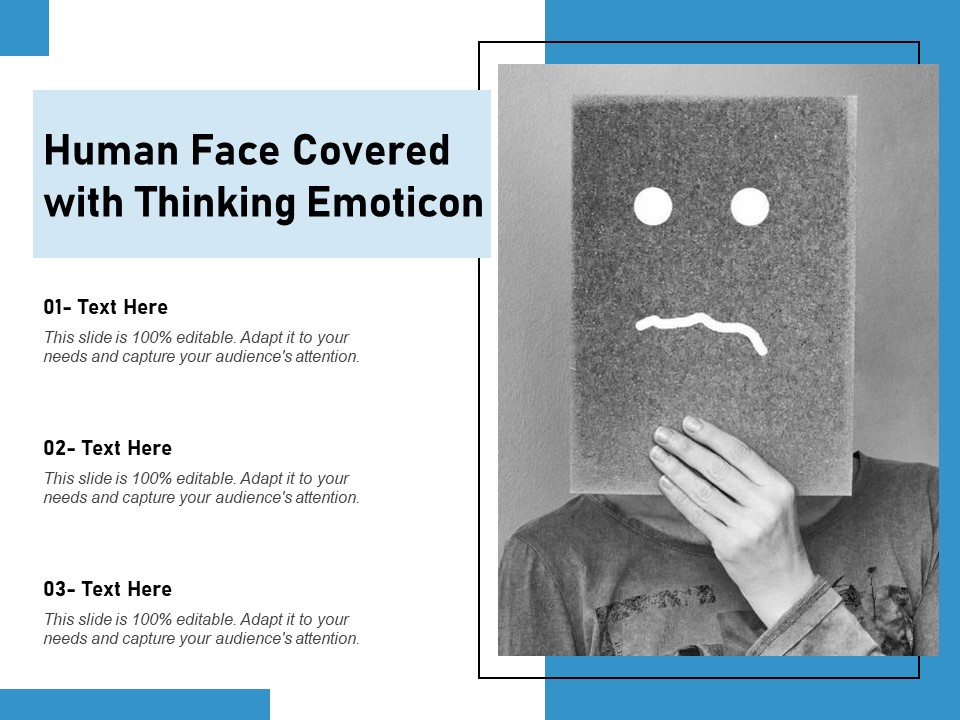 Human Face Covered With Thinking Emoticon Ppt PowerPoint Presentation Gallery Graphics Tutorials PDF