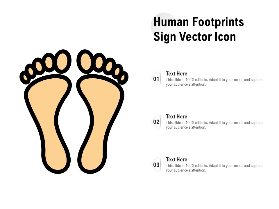 Human Footprints Sign Vector Icon Ppt PowerPoint Presentation Infographics Show PDF