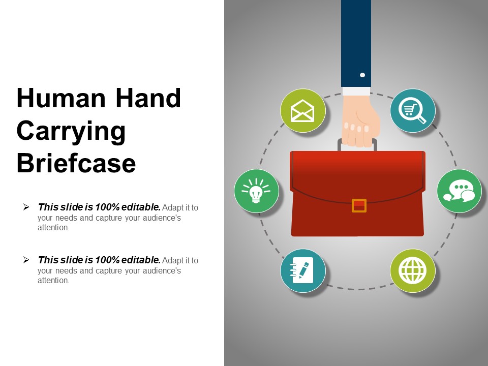 Human Hand Carrying Briefcase Ppt PowerPoint Presentation Model Gridlines