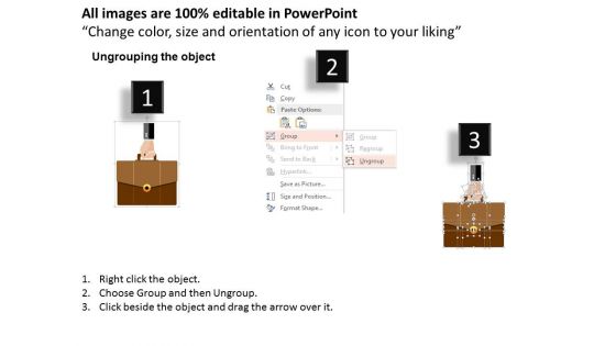 Human Hand Holding Briefcase Powerpoint Templates