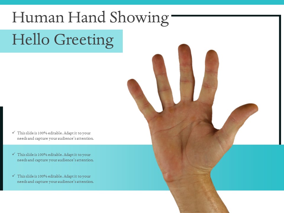 Human Hand Showing Hello Greeting Ppt PowerPoint Presentation Inspiration Influencers PDF