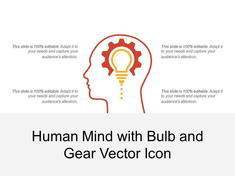 Human Mind With Bulb And Gear Vector Icon Ppt PowerPoint Presentation File Designs PDF