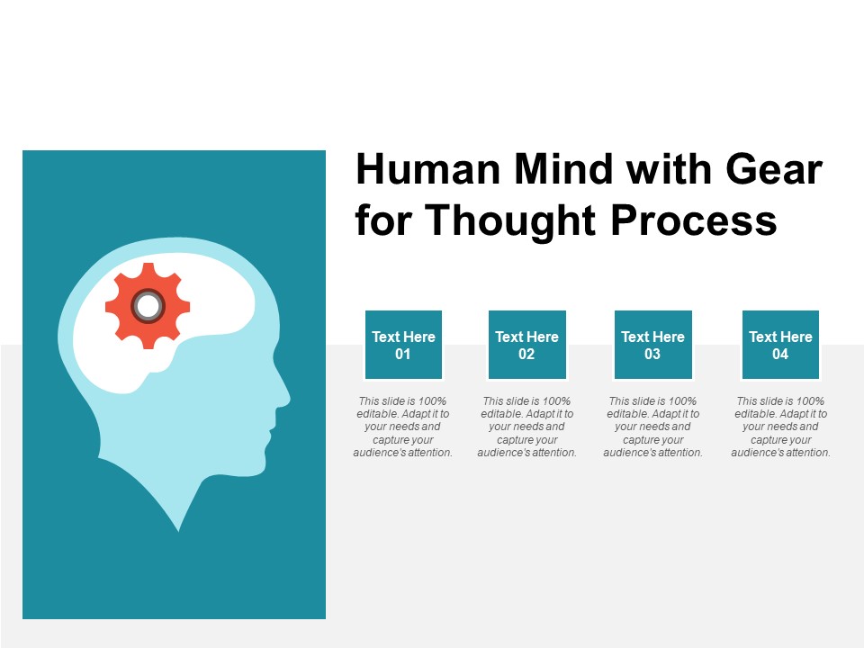 Human Mind With Gear For Thought Process Ppt PowerPoint Presentation Infographics Themes