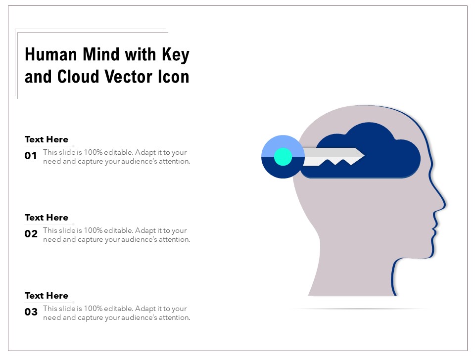 Human Mind With Key And Cloud Vector Icon Ppt PowerPoint Presentation Gallery Introduction PDF