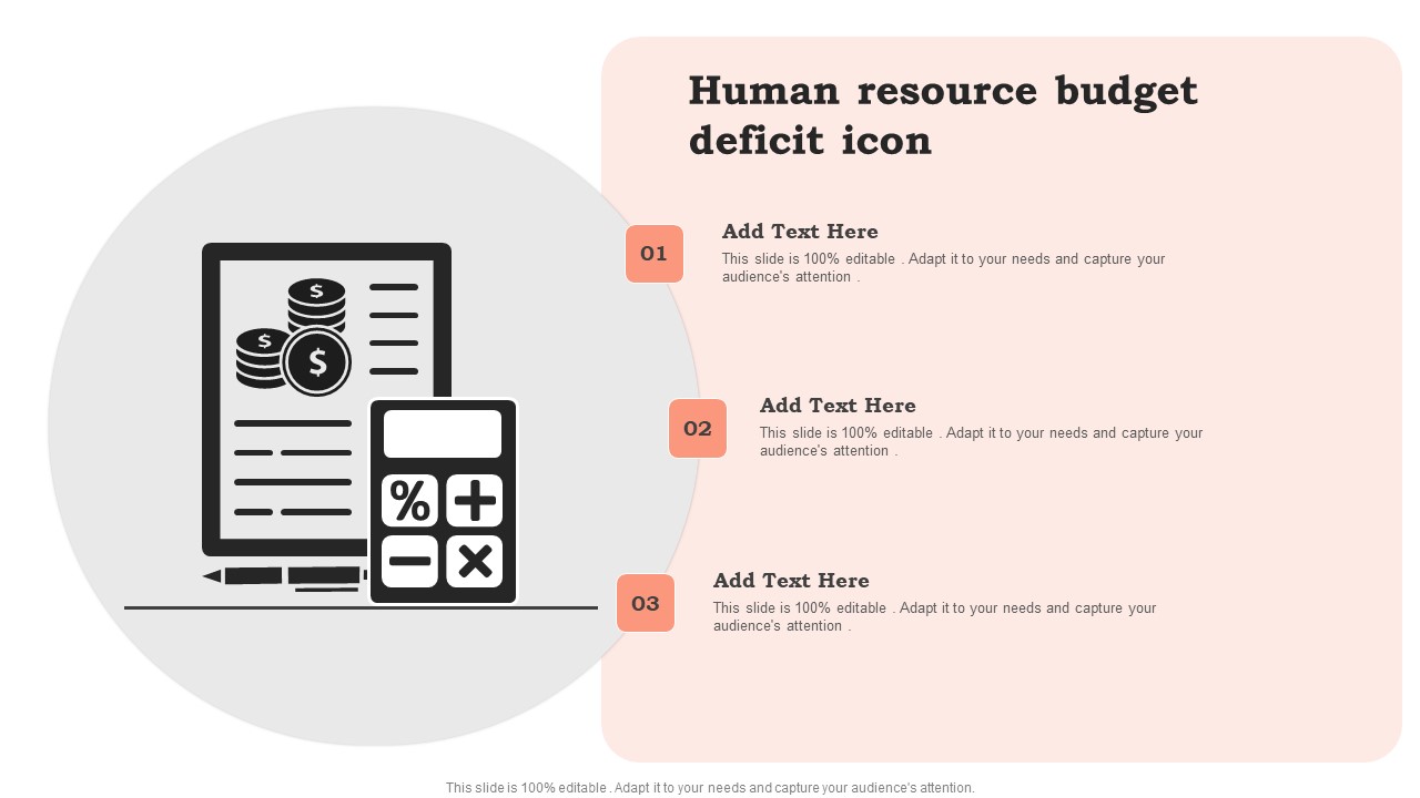 Human Resource Budget Deficit Icon Structure PDF