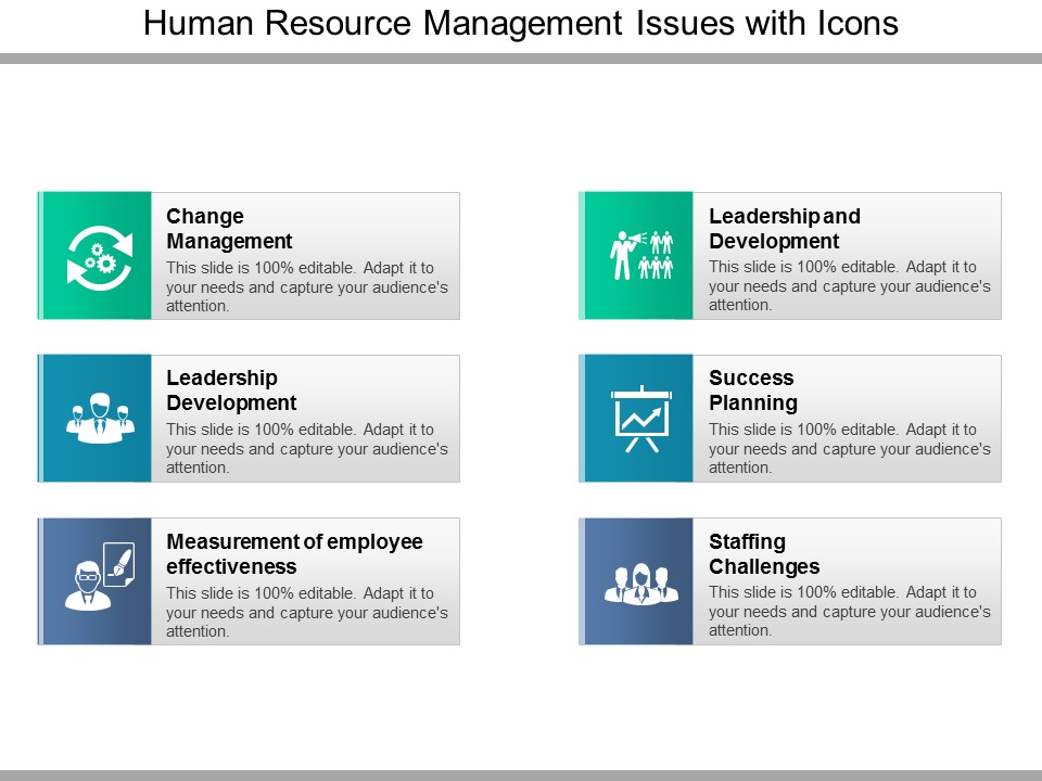 Human Resource Management Issues With Icons Ppt PowerPoint Presentation Slides Shapes