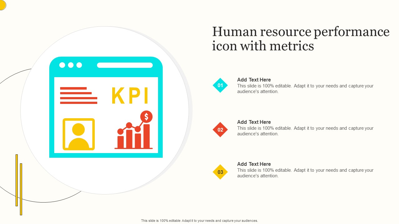 Human Resource Performance Icon With Metrics Formats PDF