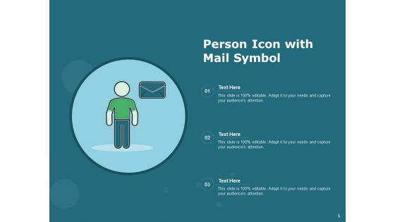 Human Symbol Circular Outline Magnifying Glass Mail Symbol Ppt PowerPoint Presentation Complete Deck