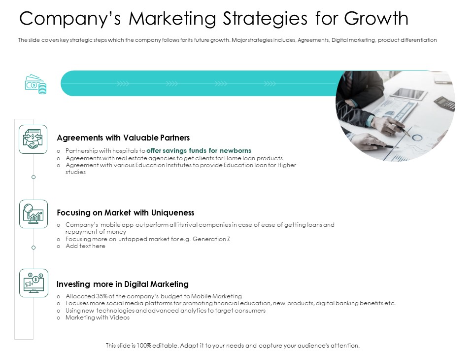 Hybrid Investment Pitch Deck Companys Marketing Strategies For Growth Inspiration PDF