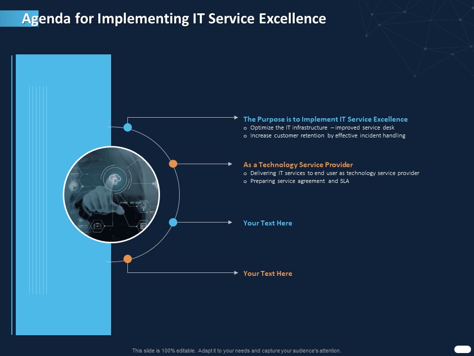 ITIL Strategy Service Excellence Agenda For Implementing IT Service Excellence Ppt PowerPoint Presentation Infographic Template Graphics PDF