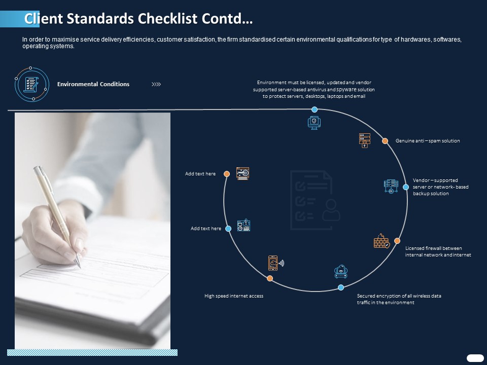 ITIL Strategy Service Excellence Client Standards Checklist Contd Ppt PowerPoint Presentation Styles Example PDF