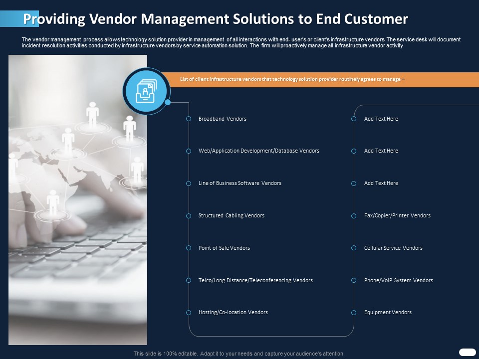 ITIL Strategy Service Excellence Providing Vendor Management Solutions To End Customer Equipment Ppt PowerPoint Presentation Icon Designs Download PDF