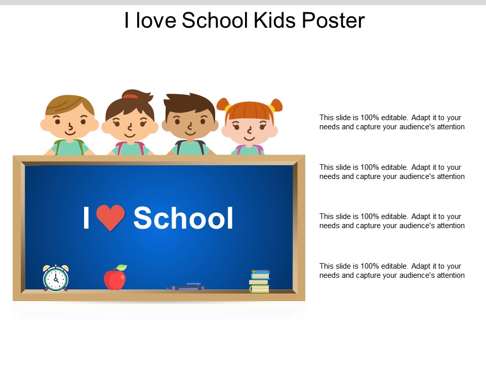 I Love School Kids Poster Ppt PowerPoint Presentation Layouts Slides