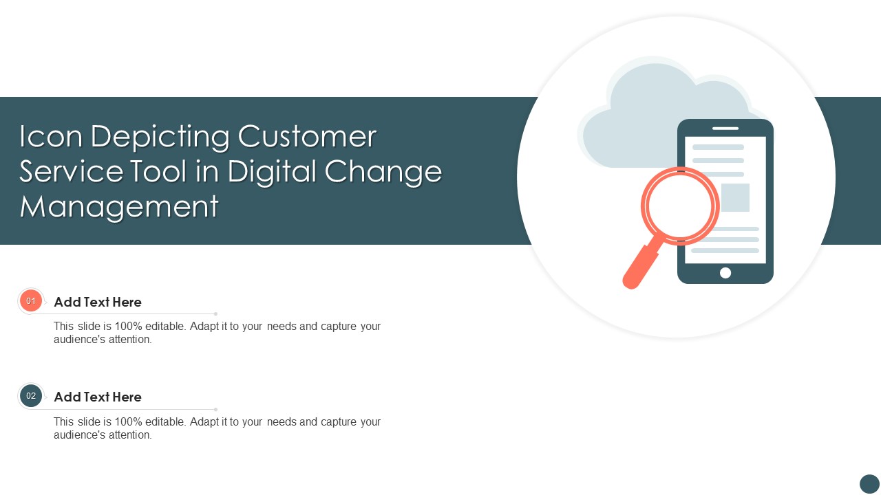 Icon Depicting Customer Service Tool In Digital Change Management Icons PDF