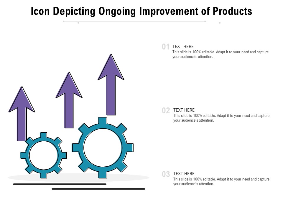 Icon Depicting Ongoing Improvement Of Products Ppt PowerPoint Presentation File Outfit PDF