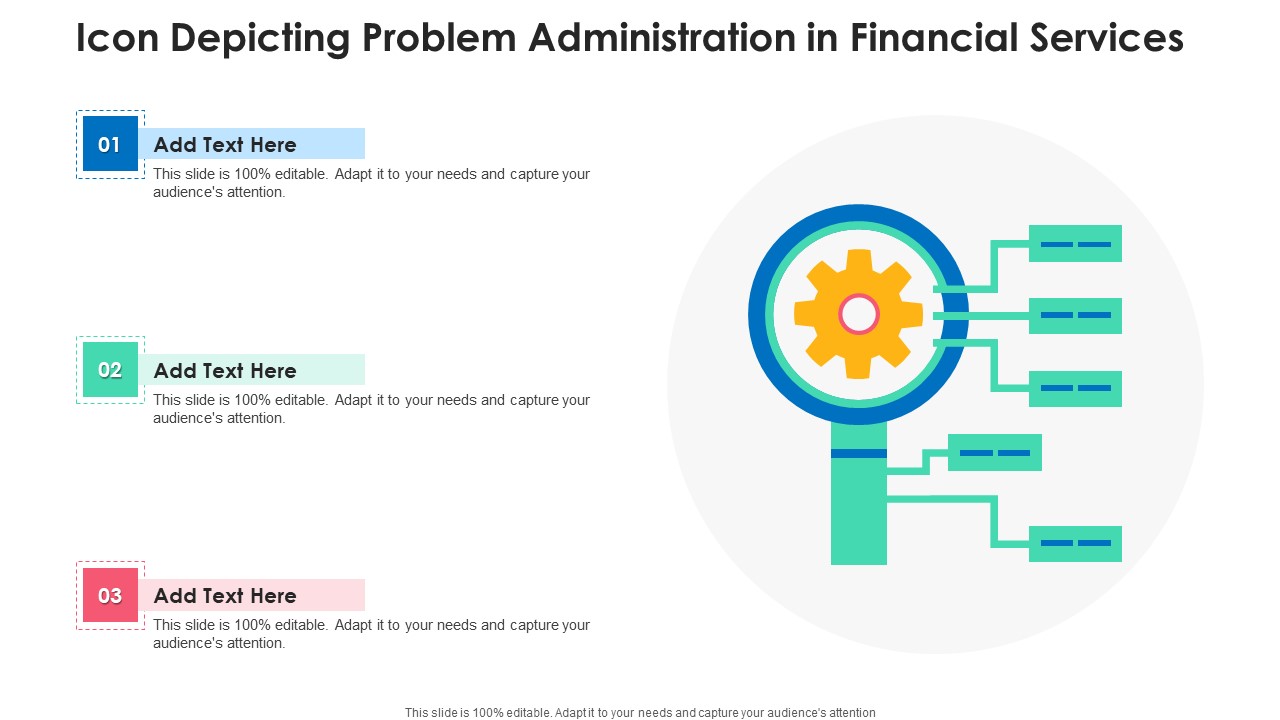 Icon Depicting Problem Administration In Financial Services Sample PDF