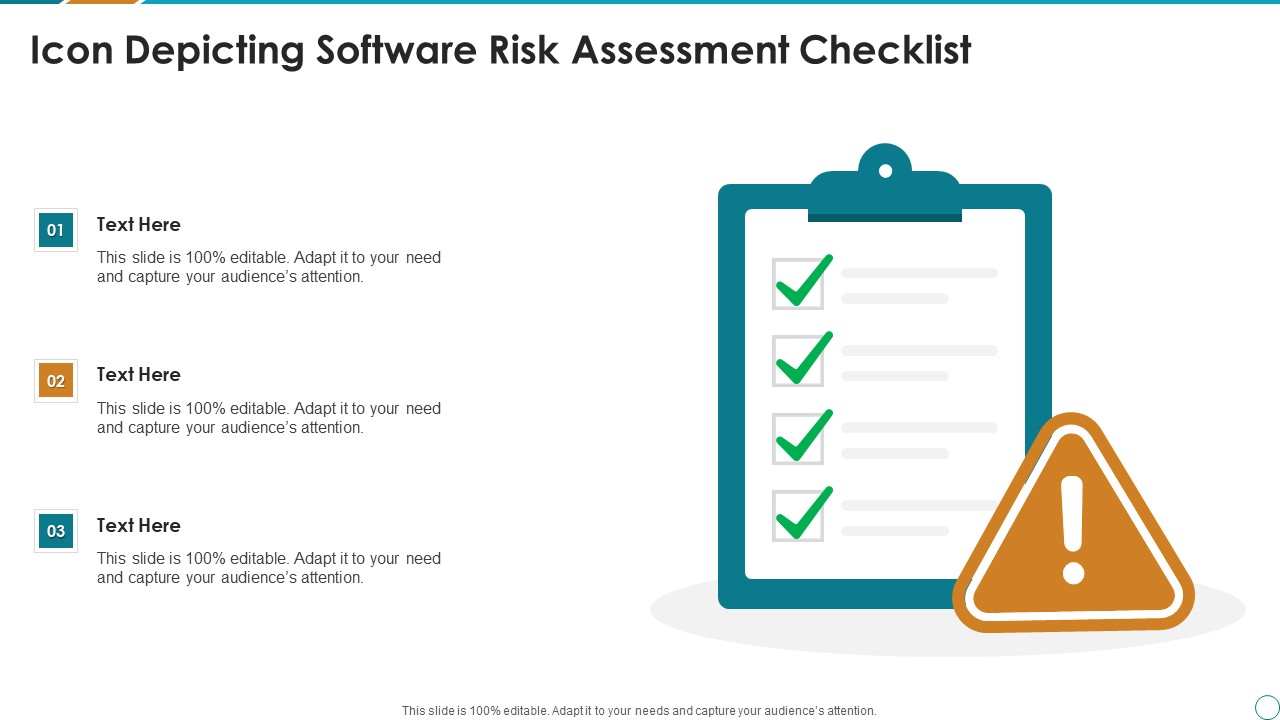 Icon Depicting Software Risk Assessment Checklist Ppt PowerPoint Presentation Gallery Infographics PDF