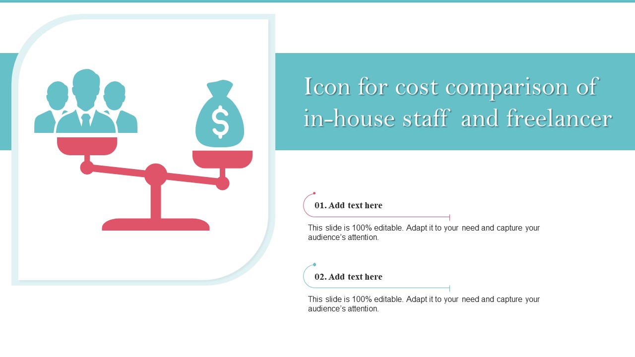 Icon For Cost Comparison Of In House Staff And Freelancer Introduction PDF