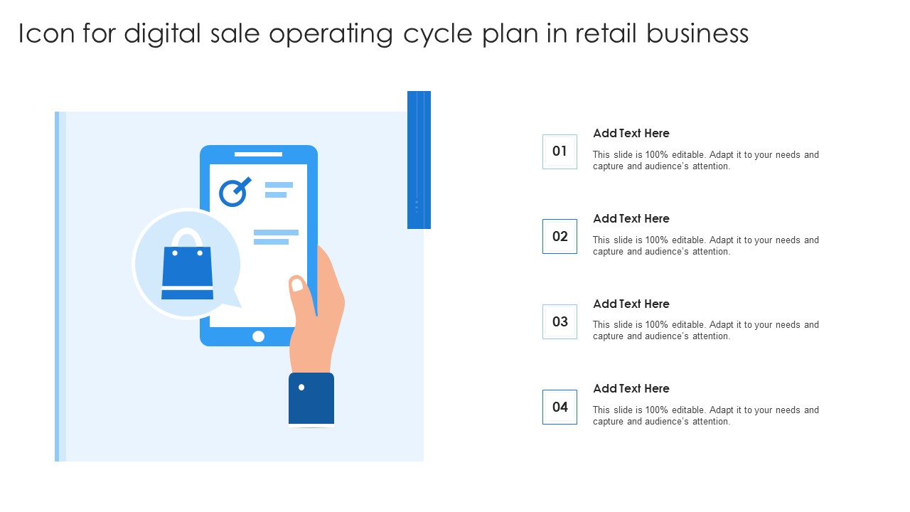Icon For Digital Sale Operating Cycle Plan In Retail Business Formats PDF