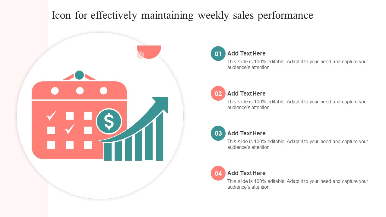 Icon For Effectively Maintaining Weekly Sales Performance Professional PDF