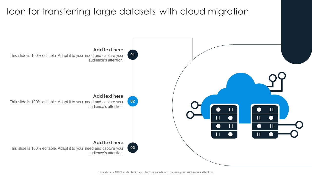 Icon For Transferring Large Datasets With Cloud Migration Professional PDF