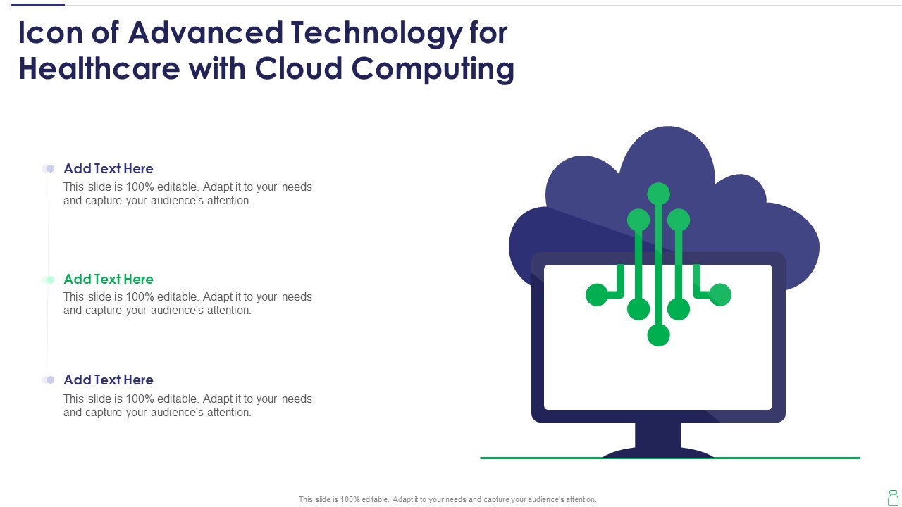 Icon Of Advanced Technology For Healthcare With Cloud Computing Structure PDF